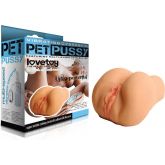 Masturbator Vibrating Pet Pussy en Ass Blank Omtrek 8,5 cm