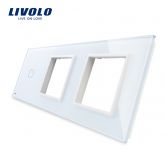 Livolo Combinatie Glasplaat 1 x Enkelpolig + 2 x Stopcontact Wit