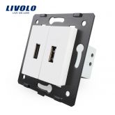 Livolo Combinatiemodule USB Aansluiting Tweevoudig Wit