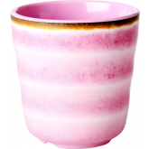 Rice Beker Melamine Swirl Print Pink