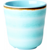 Rice Beker Melamine Swirl Print Aqua