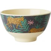 Rice Schaaltje Melamine Leopard & Leaves Print Small