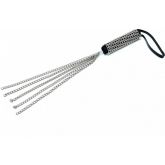 Rimba Ketting Zweep met 5 Strengen Zwart Leer