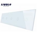 Livolo Glasplaat 5 x Enkelpolig Wit