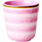 Rice Beker Melamine Swirl Print Pink