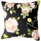 Rice Kussen Dark Rose Print with Gold Piping