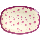 Rice Ovaal Bord Melamine Watercolor Splash Print Pink