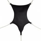 Rimba Sling Hangmat met 4 D-Ringen Ketting Zwart Leer